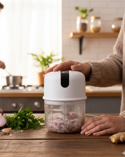 USB Şarjlı Mini Rondo Sarımsak Soğan Zencefil