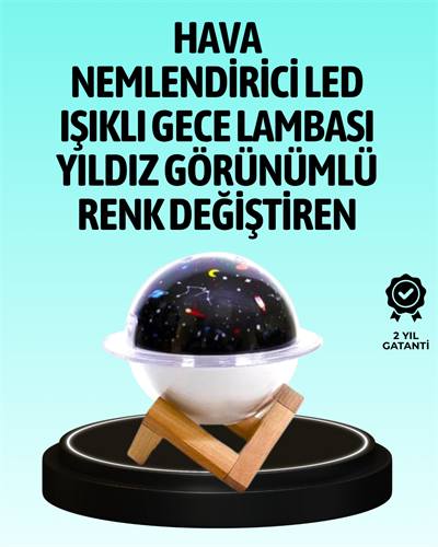 USB ile çalışan projektörlü aromaterapi nemlendirici masaüstü kullanım için uygun