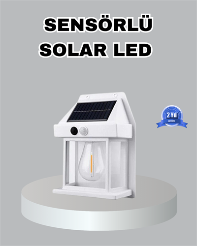 Üç Modlu Güneş Enerjili Duvar Lambası 1800mAh Bataryalı ve Hareket Sensörlü