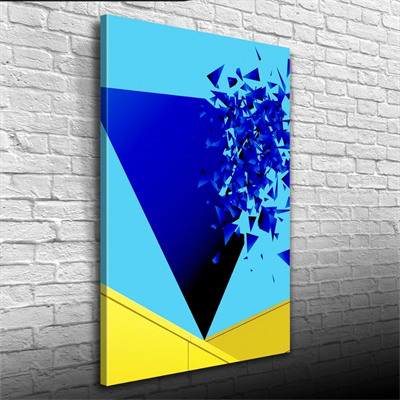 Üçgenler Mavi ve Turkuaz Renklerde Kanvas Tablo 50 x 70