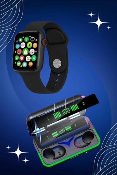 Ucuz ve Kaliteli Kulaklıklı Saat Seti Bluetooth Bağlantılı Akıllı Saat ve Kulaklık