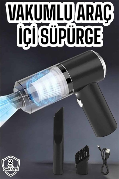 Üflemeli Güçlü Vakumlu Ev Ofis Araç Süpürgesi El Süpürgesi Şarjlı