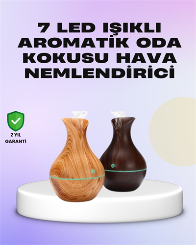 Ultrasonik Ahşap Desenli 130ml Aromaterapi Difüzör ve Hava Nemlendirici