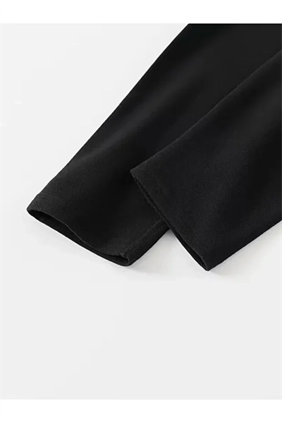 Unisex Şardonlu Termal İçlik Tayt Siyah