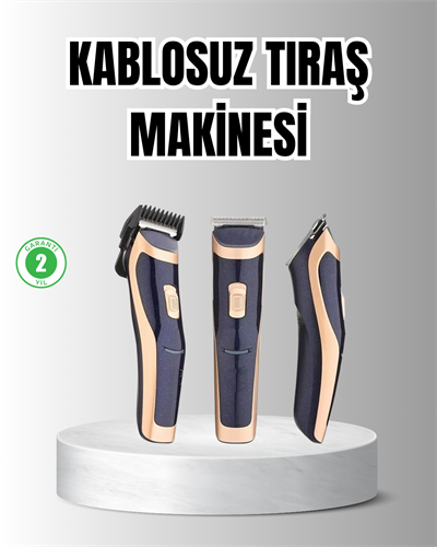 Unisex Şarjlı Saç ve Sakal Tıraş Makinesi – Ayarlanabilir Tarak Başlıkları, Sessiz Motor