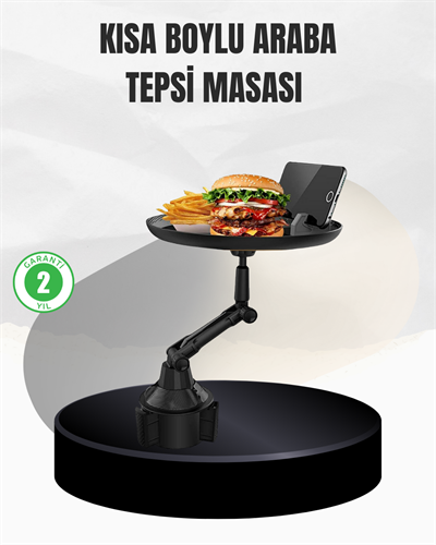 Universal Araç İçi Bardaklık Tepsisi 9 İnç Yemek Alanı ve Telefon Standlı