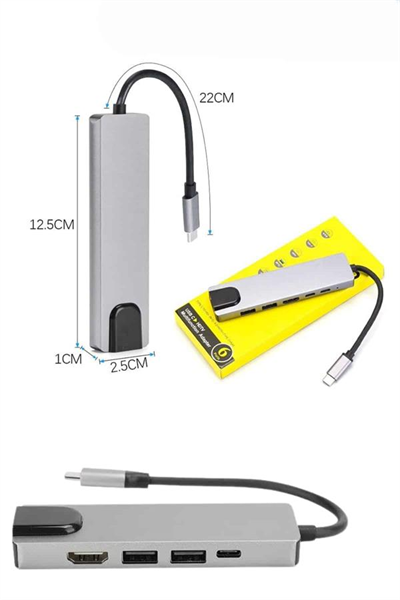 Usb Type-c Hub Dönüştürücü Çevirici Çoklayıcı Macbook Çevirici 8 Portlu