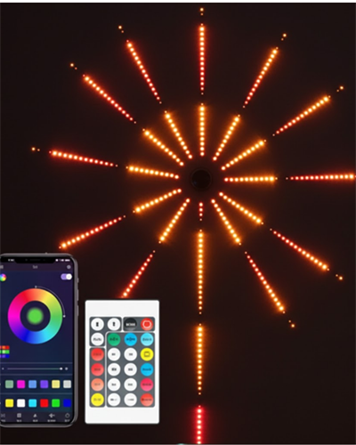 Uygulama Destekli RGB LED Havai Fişek Duvar Aydınlatması