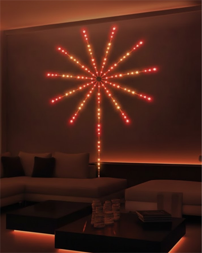 Uygulama Destekli RGB LED Havai Fişek Duvar Aydınlatması