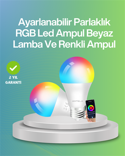 Uzaktan Kumandalı Akıllı LED Ampul, Enerji Tasarruflu