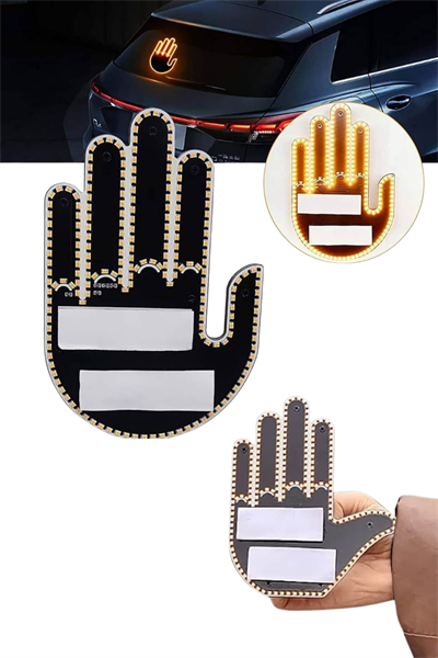 Uzaktan Kumandalı El Orta Parmak Led Araç Camına Özel