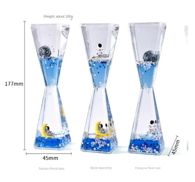 Uzay Temalı Dökülen Yağ Kum Saati