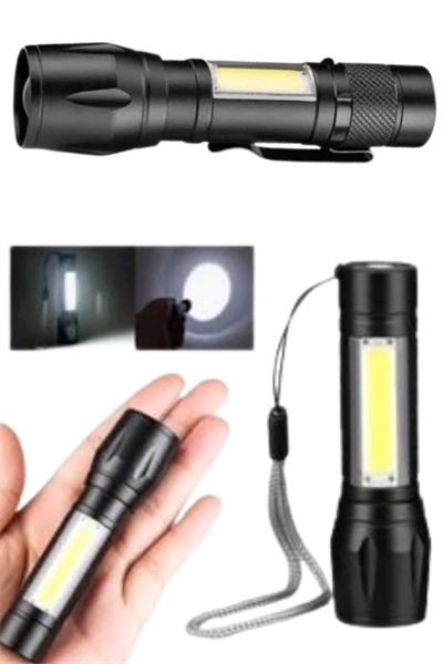 Uzun Menzilli Şarjlı El Feneri Uzun Ömürlü Led Işık Lamba