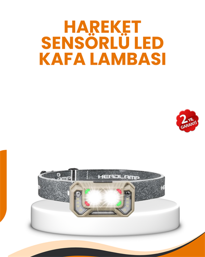 Uzun Menzilli Sensörlü LED Kafa Lambası Kamp ve Yürüyüş