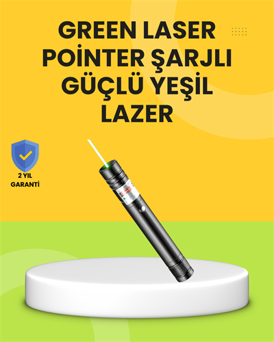Uzun Mesafe Görünürlüklü Yeşil Lazer Pointer Şarjlı