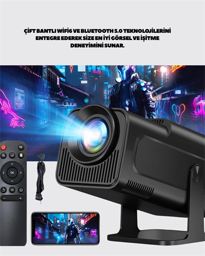 Uzun Ömürlü Lamba ve Dahili Hoparlörlü Ev Sinema Projektörü