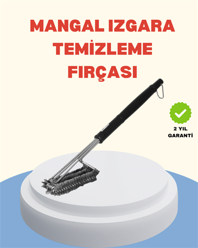 Uzun Saplı Izgara Temizleme Fırçası Çelik Telli