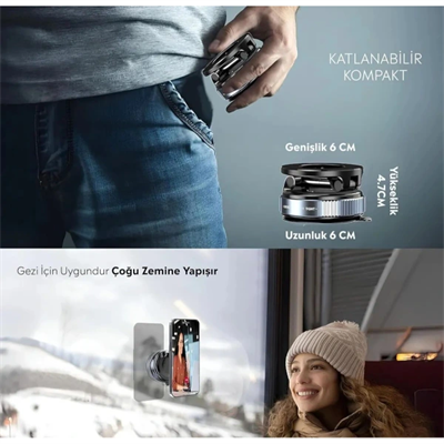 Vakumlu Manyetik Araç İçi Telefon Tutucu