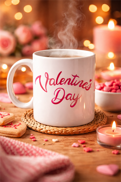 Valentine’s Day Porselen Kupa Model 3 – Aşk Temalı Özel Tasarım Kahve & Çay Kupası , Sevgililer Günü Hediyesi