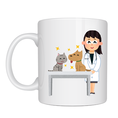 Veteriner Temalı Porselen Kupa MODEL 179 – Kedi ve Köpekli Sevimli Veteriner Tasarımlı Kahve Kupası – Veterinerlere ve Hayvan Severlere Hediye