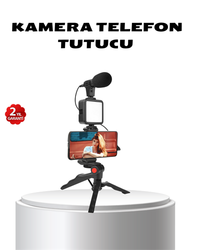 Video Çekim Kiti Tripod LED Işık Harici Mikrofon ve Bluetooth Kumanda Seti