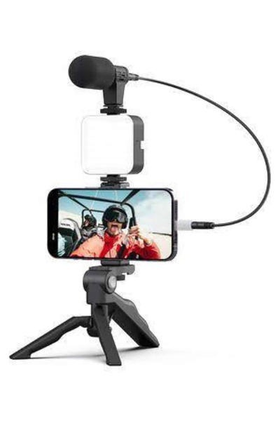 Video Making Kit Telefon Tutucu Vlog Video Mini Led Işıklı