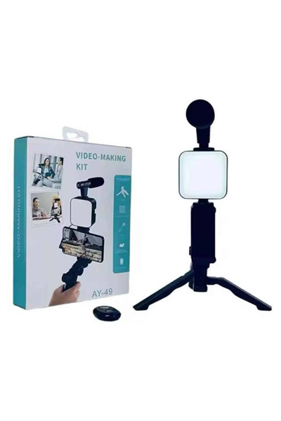 Video Making Kit Telefon Tutucu Vlog Video Mini Led Işıklı