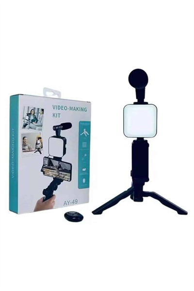 Video Making Kit Telefon Tutucu Vlog Video Mini Led Işıklı
