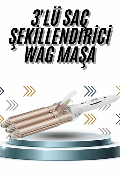 Wag Maşa Profesyonel Saç Şekillendirici İyon Özellikli Isı Kademeli