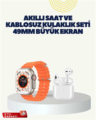 Watch 9 Max Akıllı Saat Kulaklık Seti Sağlık Takipli 45 mm Geniş Ekran