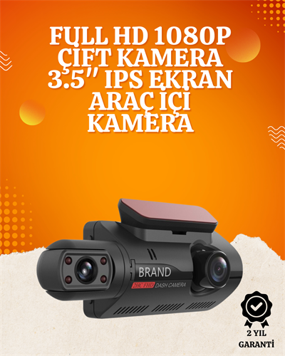 WiFi Destekli Araç Kamerası – 3 inç Ekran, 1080P Ön ve 720P İç Kamera