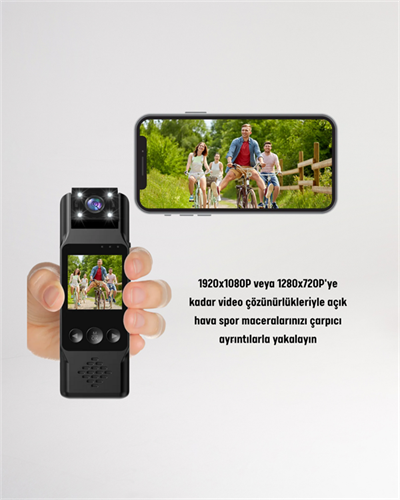 WiFi Özellikli Taşınabilir Kamera – 1.3” TFT Ekran, 3MP Fotoğraf, 128GB Kart Desteği