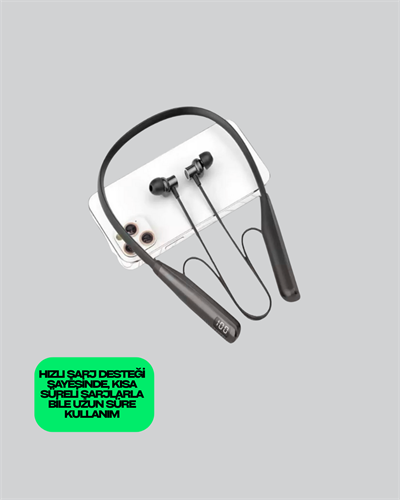 Y12 Bluetooth Boyun Bantlı Kulaklık – 100 Saat Pil, Bluetooth 5.3, Dokunmatik Kontrol