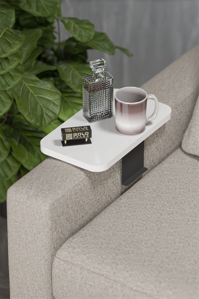 Yan Sehpa Ayarlanabilir Tepsi DİKDÖRTGEN Dekoratif Modern Yatay Dikey Koltuk Sehpası BEYAZ