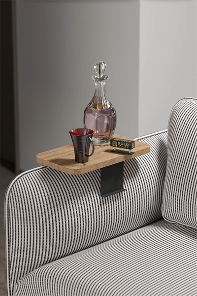 Yan Sehpa Ayarlanabilir Tepsi DİKDÖRTGEN Dekoratif Modern Yatay Dikey Koltuk Sehpası Ceviz