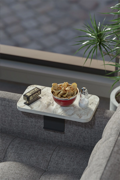 Yan Sehpa Ayarlanabilir Tepsi DİKDÖRTGEN Dekoratif Modern Yatay Dikey Koltuk Sehpası EFES