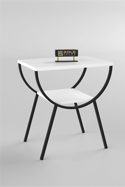 Yan Sehpa Komodin Metal Ayak BEYAZ