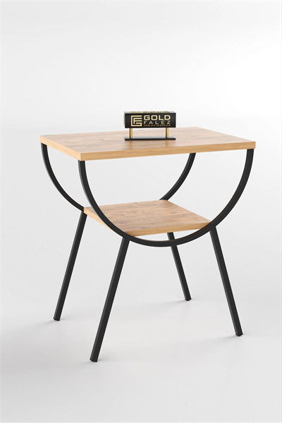 Yan Sehpa Komodin Metal Ayak CEVİZ