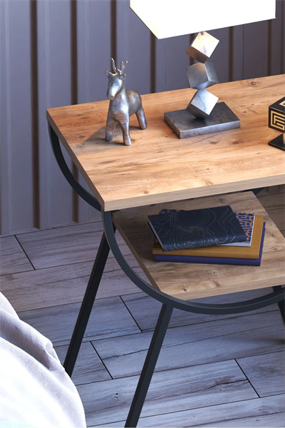 Yan Sehpa Komodin Metal Ayak CEVİZ