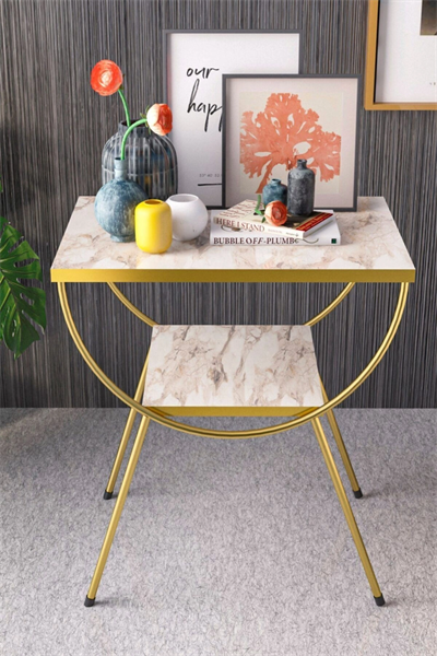 Yan Sehpa Komodin Metal Ayak Gold Efes