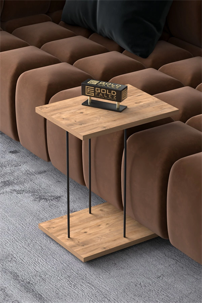 Yan Sehpa Tekerlekli Servis Sehpası HND Dikdörtgen Atlantik çam