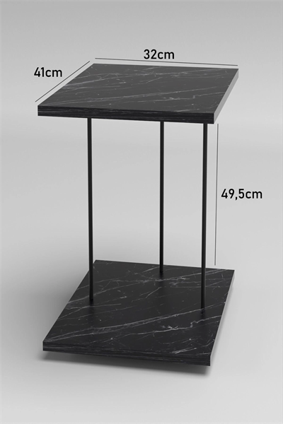 Yan Sehpa Tekerlekli Servis Sehpası HND Dikdörtgen Bendir