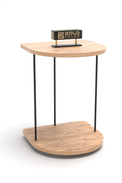 Yan Sehpa Tekerlekli Servis Sehpası HND Oval Atlantik Çam