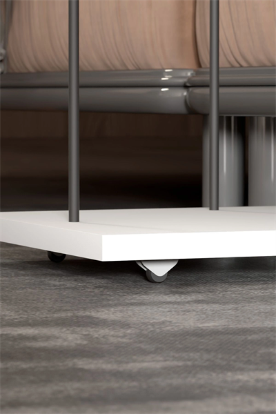 Yan Sehpa Tekerlekli Servis Sehpası HND Dikdörtgen Beyaz