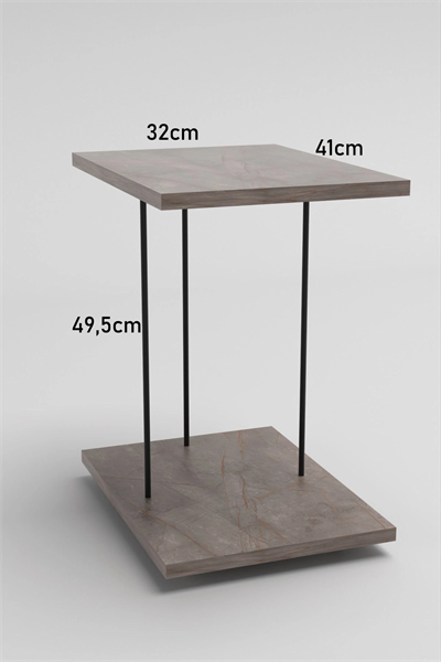 Yan Sehpa Tekerlekli Servis Sehpası HND Dikdörtgen Gordion