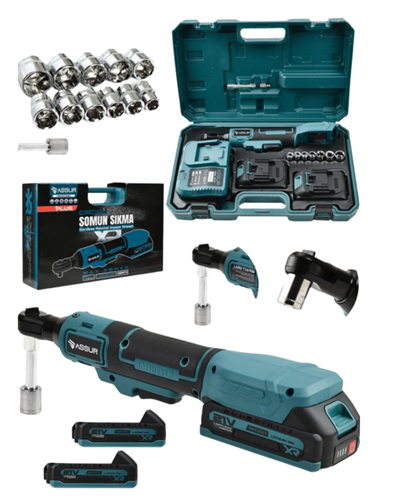 Yandan Sıkma Somun Uyumlu Akülü Cırcır Kolu 21V Güçlü Tork