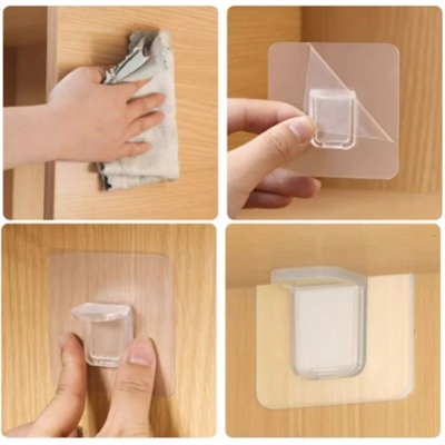 Yapışkanlı Raf Tutucu Seti 4 Adet