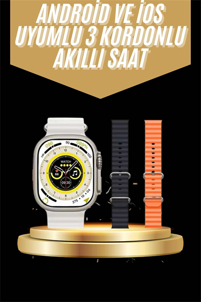 Yeni Nesil 3 Kordonlu Kol Saati 49 MM Amoled Ekran Akıllı Saat