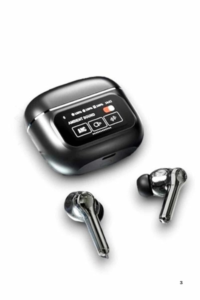 Yeni Nesil ANC Özellikli Çağrı Cevaplayan Dokunmatik Ekranlı Bluetooth Kulaklık Siyah
