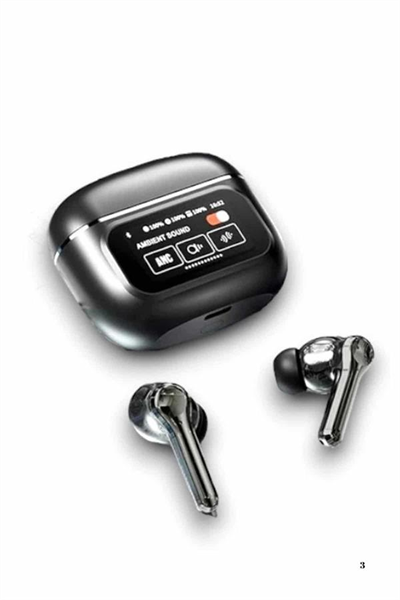 Yeni Nesil ANC Özellikli Çağrı Cevaplayan Dokunmatik Ekranlı Bluetooth Kulaklık Siyah